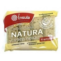 Губка для посуды NATURA 4 шт супер пена 832-159
