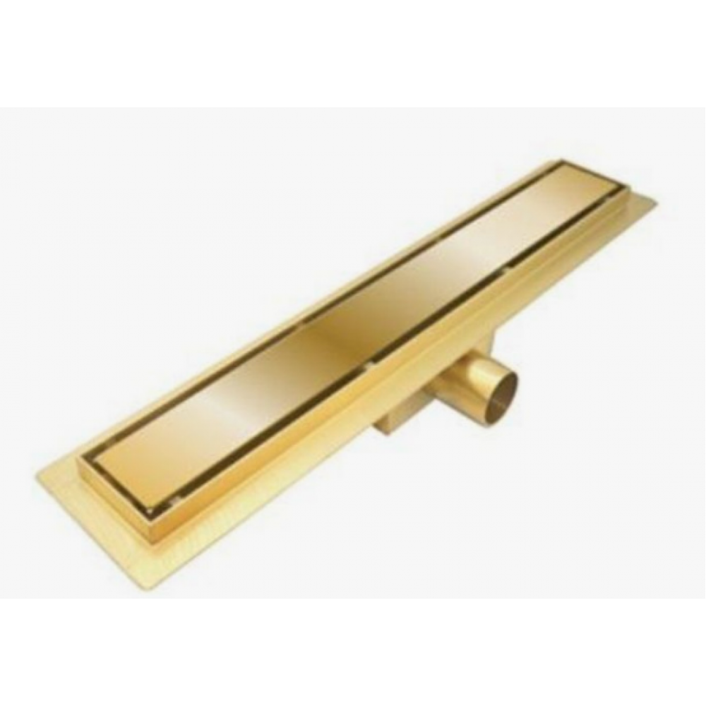 Трап для душевой линейный  700мм х 70мм глянцевое золото TIM