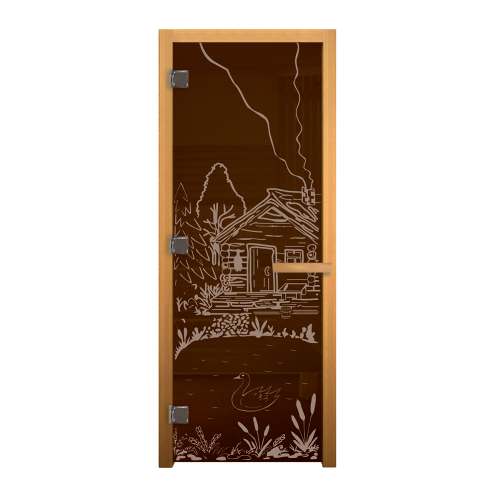 Дверь для сауны Бронза 190х70см БАНЬКА стекло 8мм (ОСИНА)