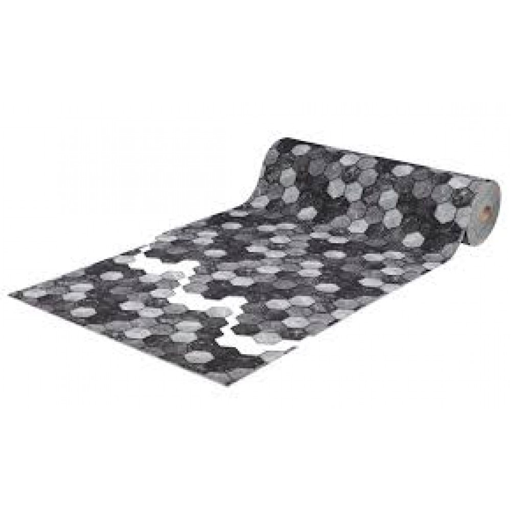 Дорожка PRINT Соты мрамор 1,2 м черно-серый 128 (мин ост 0,8м)
