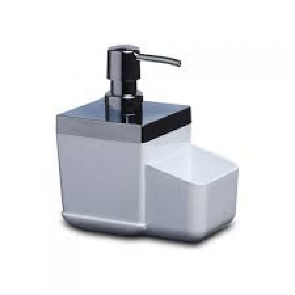 Дозатор для кухни с секцией для губки белый Toskana 