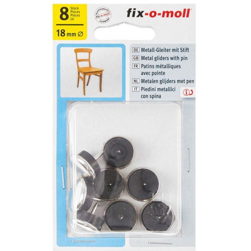 Пункт (подпятник) метал. с гвоздем  Д18мм, 8шт/1пач, серый, 246120