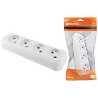 Колодка розеточная 4 гнезда 2П 10А 250В белая TDM 1806-0011