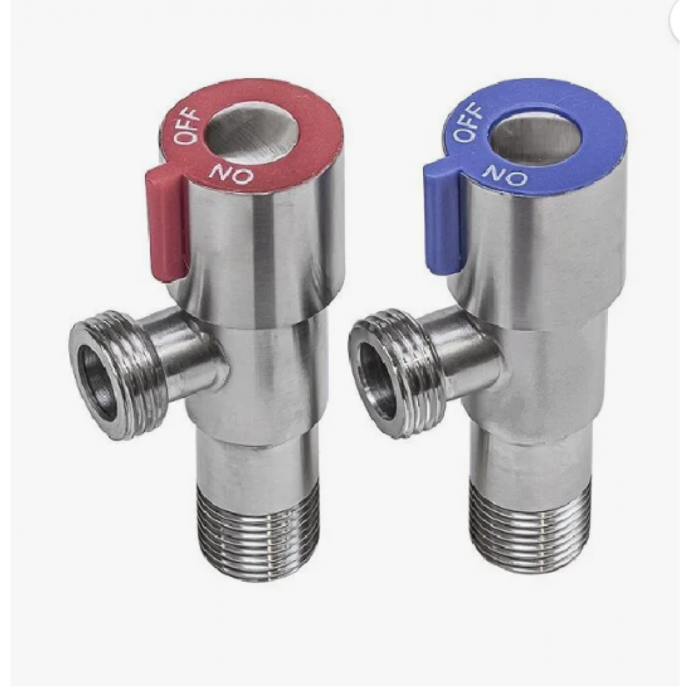 Кран хром. угловой РН/РН 15*15 нерж (пара) TIM BL5854.02S (не СД)