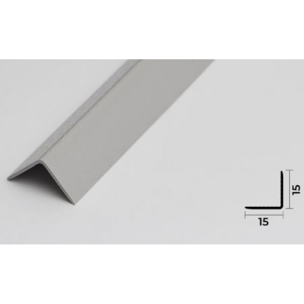 Угол ПВХ 15*15 мм 2,7м светло-серый