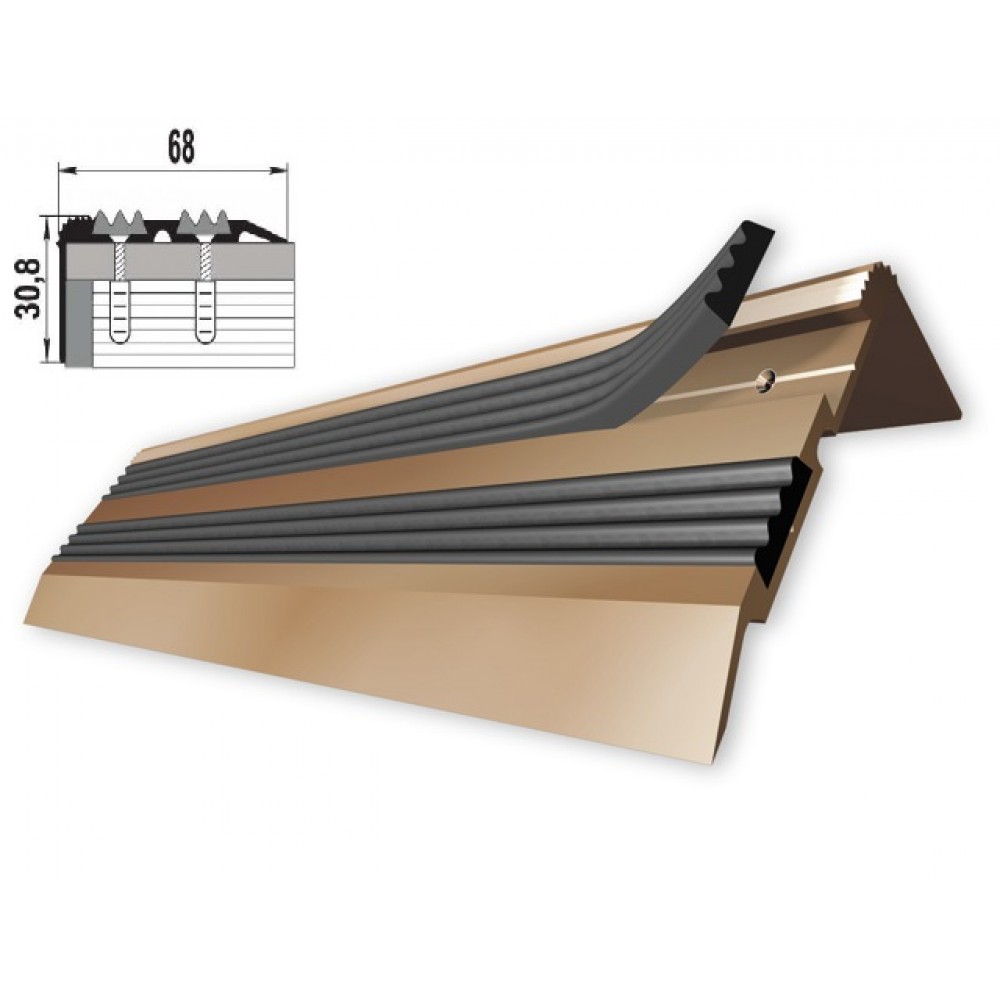 Профиль алюминиевый Д 02 (0,9м) бронза, 68х30,8мм Профиль алюминиевый Д 02 (0,9м) бронза, 68х30,8мм