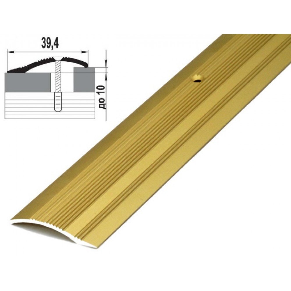 Профиль алюминиевый С  4 (0,9м) дуб темный 091; 39,4мм