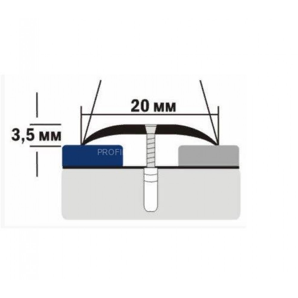 Профиль алюминиевый А 20 (1,8м) серебро;19,5мм