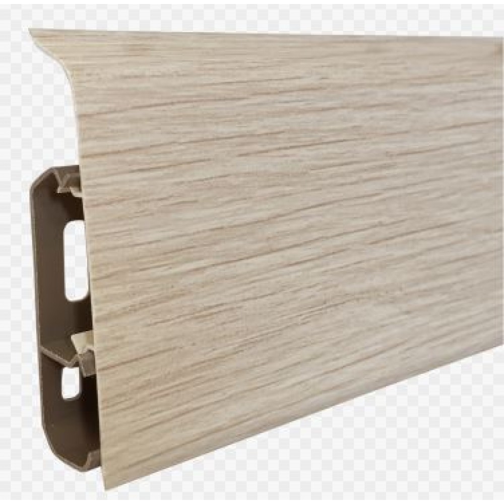 Плинтус ПВХ Qvant Q01 Дуб альпийский (76мм*21мм*2200мм)