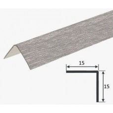 Угол ПВХ 15*15 мм 2,7м Ясень Хесрет с тиснением  двухсторонний 