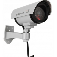 Муляж камеры видеонаблюдения настенный уличный DVC-2-SL 3АА серебряный IP65