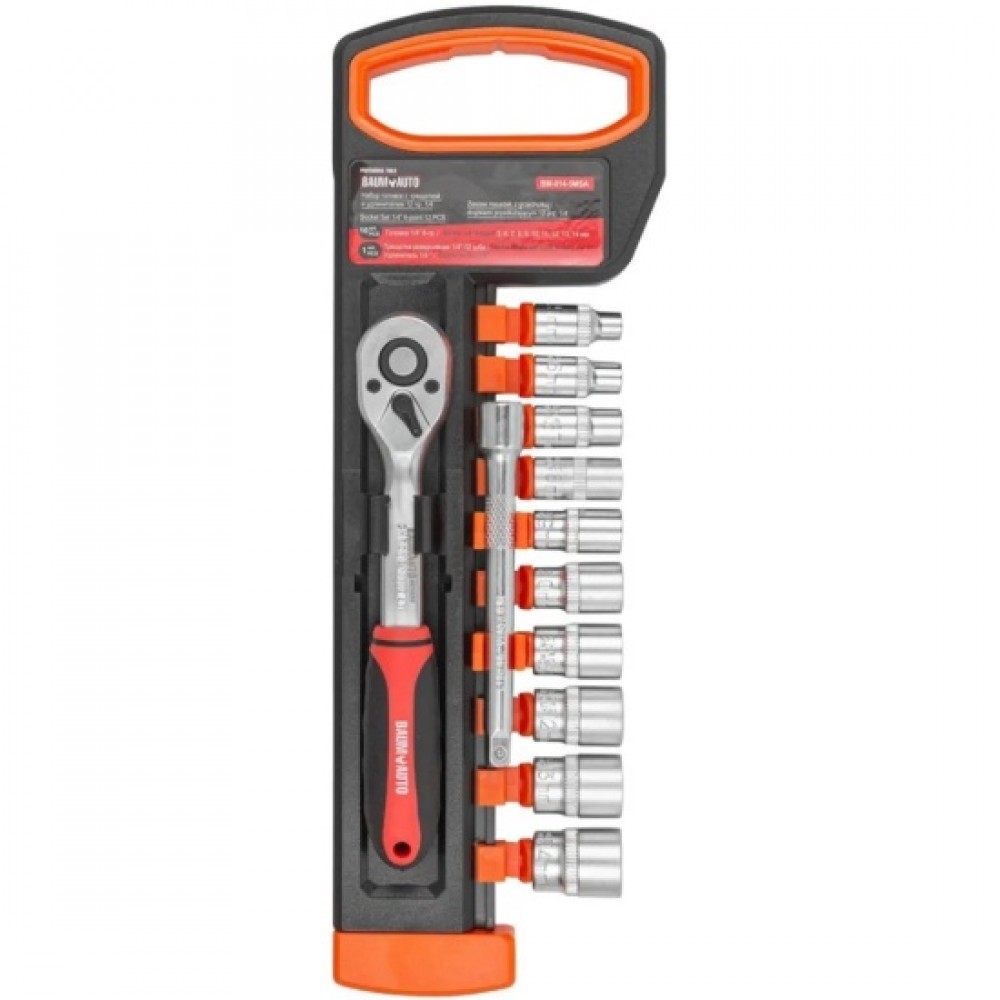 Набор головок с трещеткой 12 предмет 1/4 FK014-05 MSA 65807