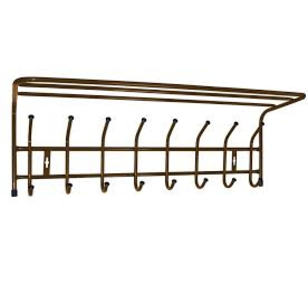 Вешалка настенная с полкой 8 крючков антик ВП8/А