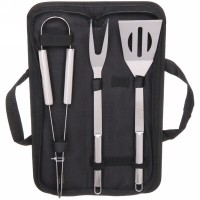 Набор для барбекю из 3 предметов в футляре BD-0015: щипцы, вилка, лопатка 861-187