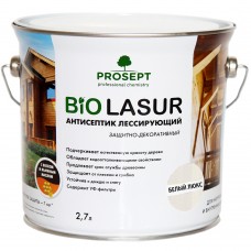 Лак- Антисептик лессирующий защитно-декоративный Белый Люкс PROSEPT BIO LAZUR 2,7л (032-2)