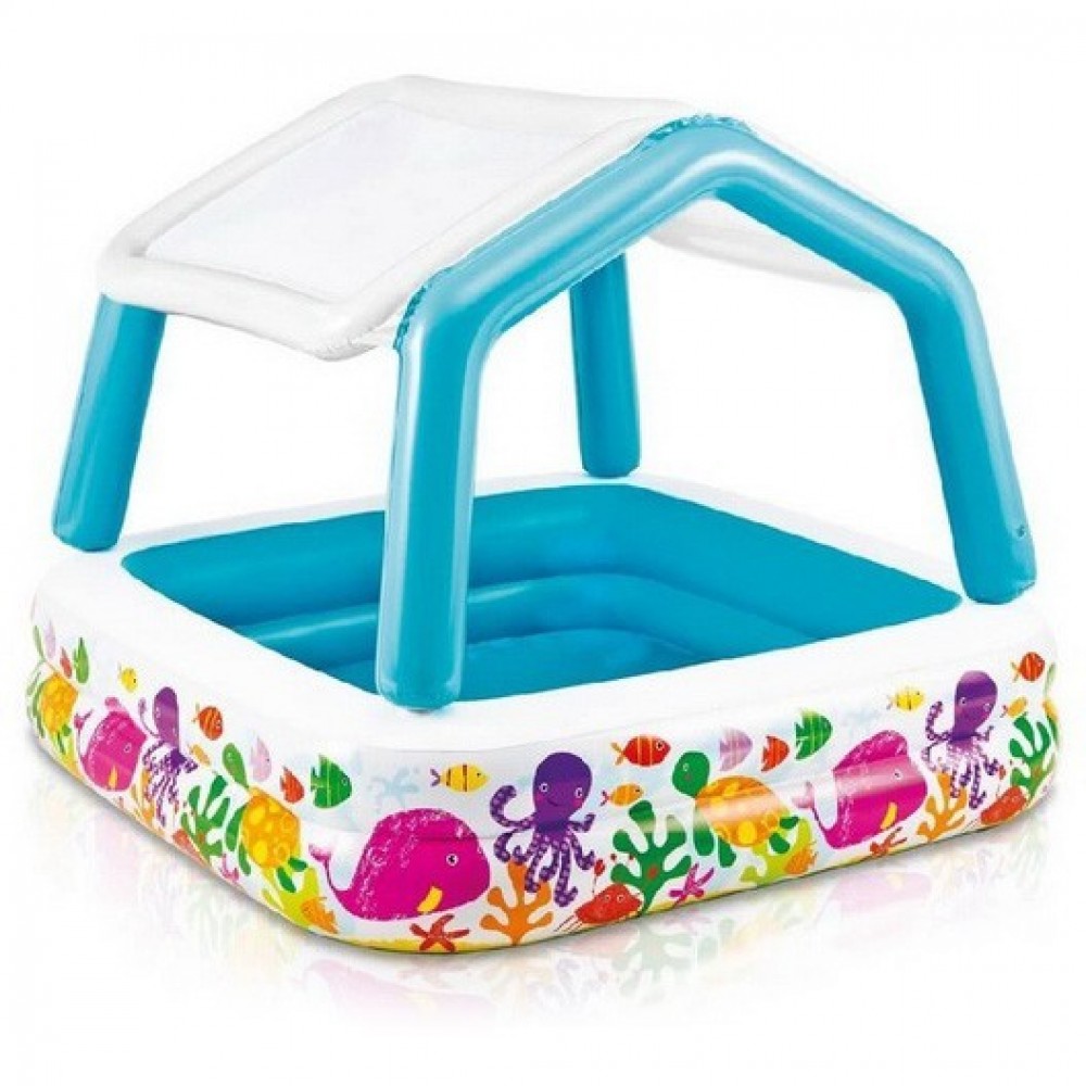 Бассейн надувной с навесом 157*157*122 см Sun Shade Intex (57470NP) 810-132 Бассейн надувной с навесом 157*157*122 см Sun Shade Intex (57470NP) 810-132