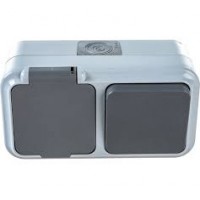 Выключатель+розетка  В-РЦ-653 1кл. б/з ip-54