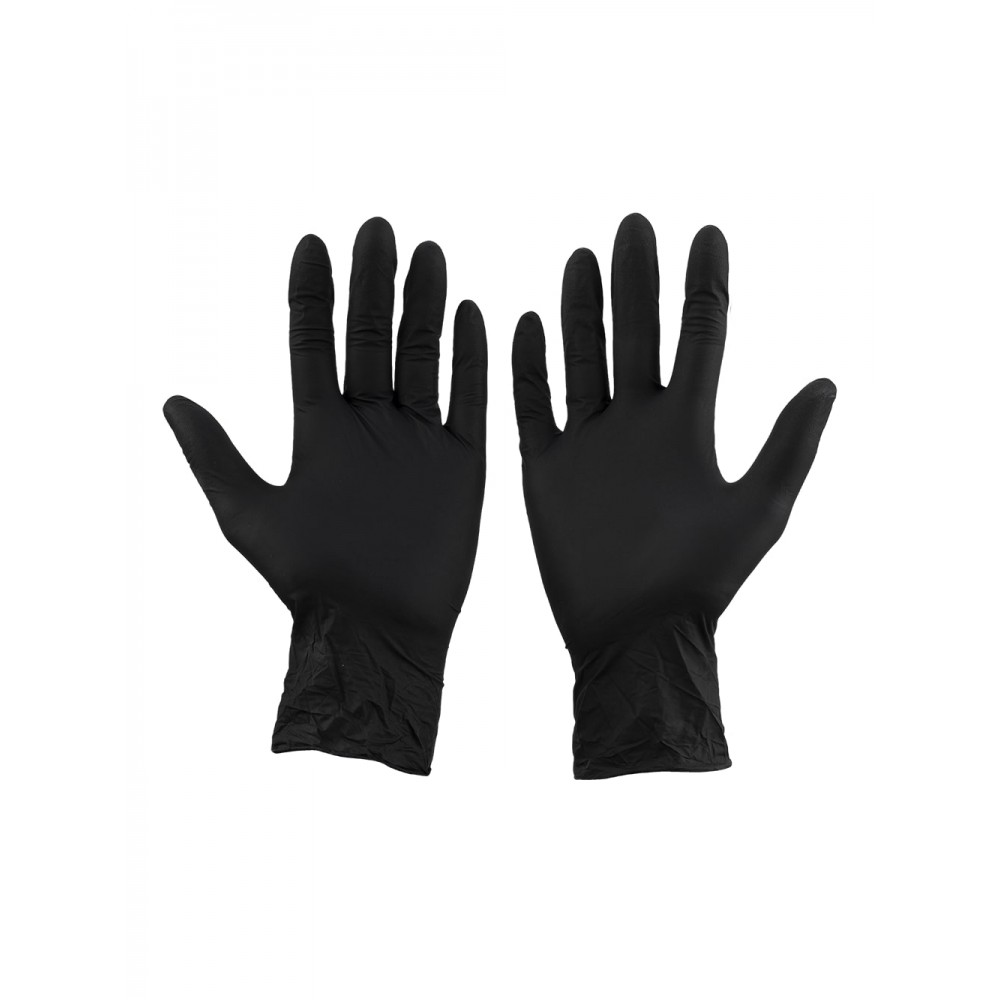 Перчатки хозяйственные виниловые черные L (50пар)