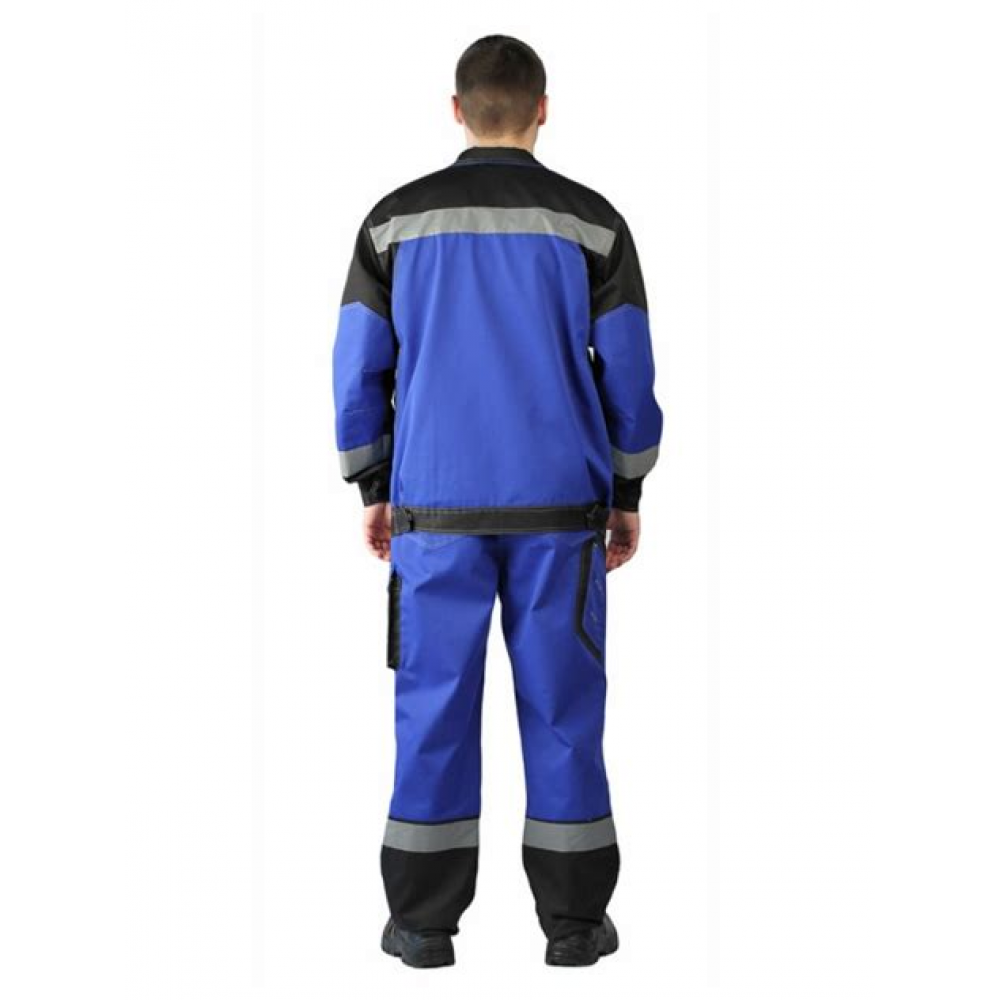 Костюм Волгарь мужской летний с брюками василек/черный р.64-66 170-176 (КОС450-035)