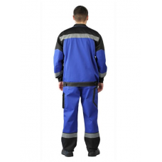 Костюм Волгарь мужской летний с брюками василек/черный р.64-66 170-176 (КОС450-035)