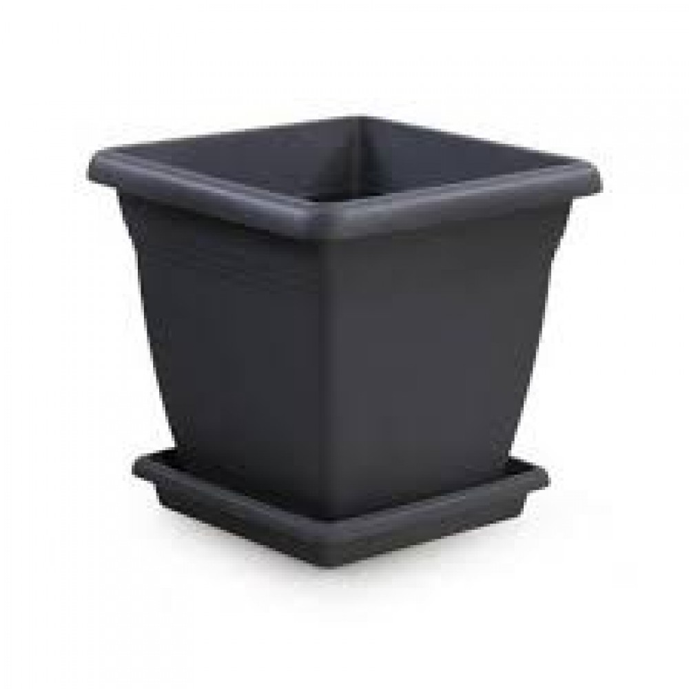 Кашпо Вилла 45л антрацит с поддоном