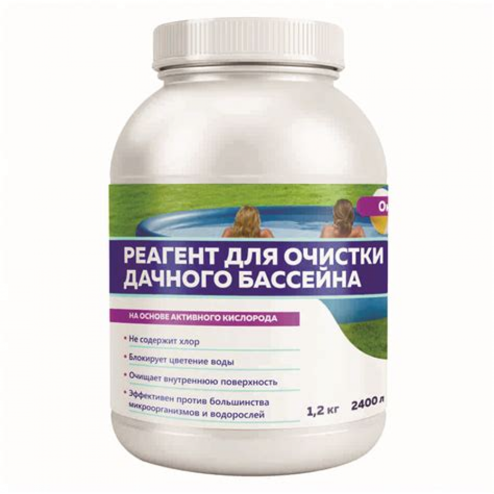 Реагент для очистки дачного бассейна ОксиБас 2400л  801-082