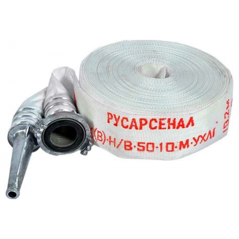 Шланг пожарный напорный РПК(В)- 50-1,0-УХЛ1 (20+/-м) с головками (белый) 