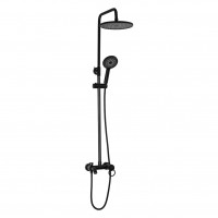 Смеситель+стойка для душа тропический душ с 2 лейками Черный (3186) 