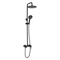 Смеситель+стойка для душа тропический душ с 2 лейками Черный (3186) 