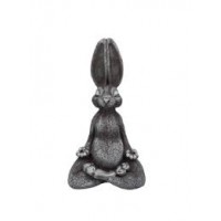 Фигура садовая полистоун Зайка ДЗЕН серебро Ф239с