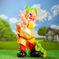 Фигура гипсовая садовая Гном с лягушкой 50*20*20см 8416 