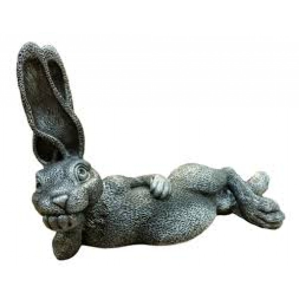 Фигура садовая полистоун Заяц Арчибальд серебро Ф217с