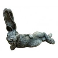 Фигура садовая полистоун Заяц Арчибальд серебро Ф217с