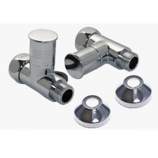 Вентиль для полотенцесушителя прямой 1"х1/2" гайка-штуцер круг хром