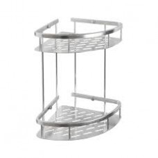 Полка д/ванной угловая двойная с литым дном сатин 75069