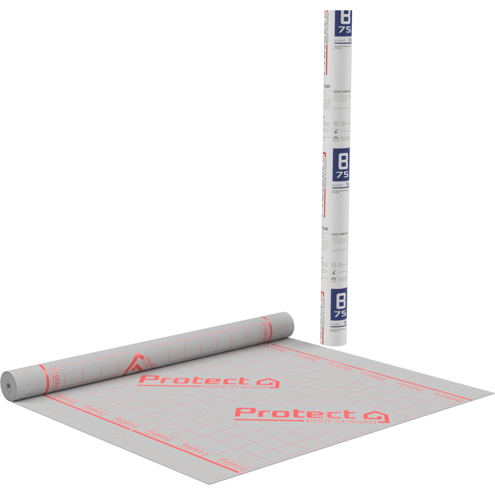 Пленка кровельная гидро-пароизоляционная 105г/м2 PROTECT B ПРЕМИУМ (1,6м*43,75м=70м2) Пленка кровельная гидро-пароизоляционная 105г/м2 PROTECT B ПРЕМИУМ (1,6м*43,75м=70м2)