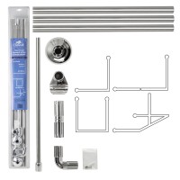 Карниз д/ванной угловой П,Г-образный 90х90х90см хром 10019