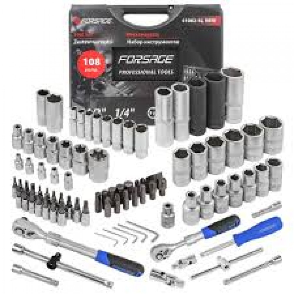 Набор инструментов - 108 предметов 1/4",1/2" F-41082-5L NEW 54537
