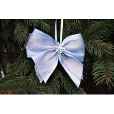 Бант на елку Блеск 12*14см (набор 2 шт), Серебро 185-0602