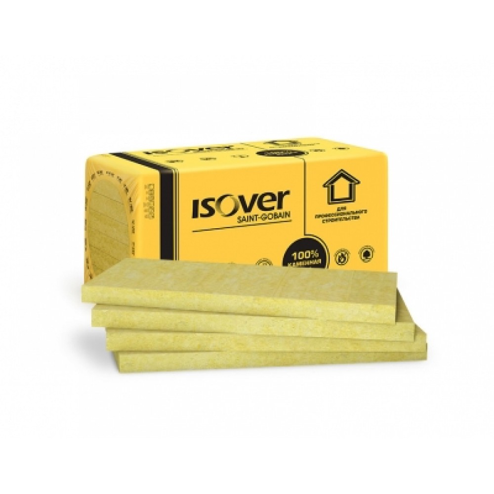 Утеплитель ISOVER ФАСАД 50x600х1000мм (2,4м2/0,12м3/120-140 кг/м3) (4плиты) АКЦИЯ 10%
