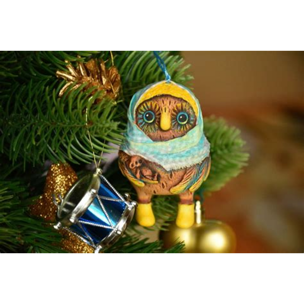 Украшение новогоднее подвесное Совушки 4шт 19,8*6,7*5см  12,0см  107-6537