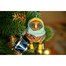 Украшение новогоднее подвесное Совушки 4шт 19,8*6,7*5см  12,0см  107-6537