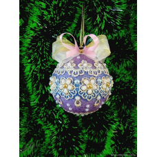 Шар новогодний Морозные кристалы 8см, золото 201-3238