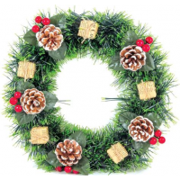Венок хвойный новогодний Волшебство зимы 50см ПВХ,шишки,ягоды 184-0053 АКЦИЯ