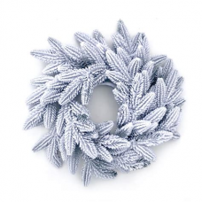 Венок хвойный новогодний Иней 60см литой ПВХ,шишки,белый иней 184-0043 Венок хвойный новогодний Иней 60см литой ПВХ,шишки,белый иней 184-0043