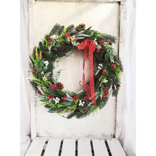 Венок хвойный новогодний Лесное очарование 30см 201-3749 Венок хвойный новогодний Лесное очарование 30см 201-3749