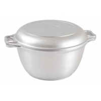 Казан алюминиевый  4л с крышкой-сковородой с ручкой