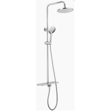 Стойка для душа POTATO нерж с тропическим душем и полкой P35385 