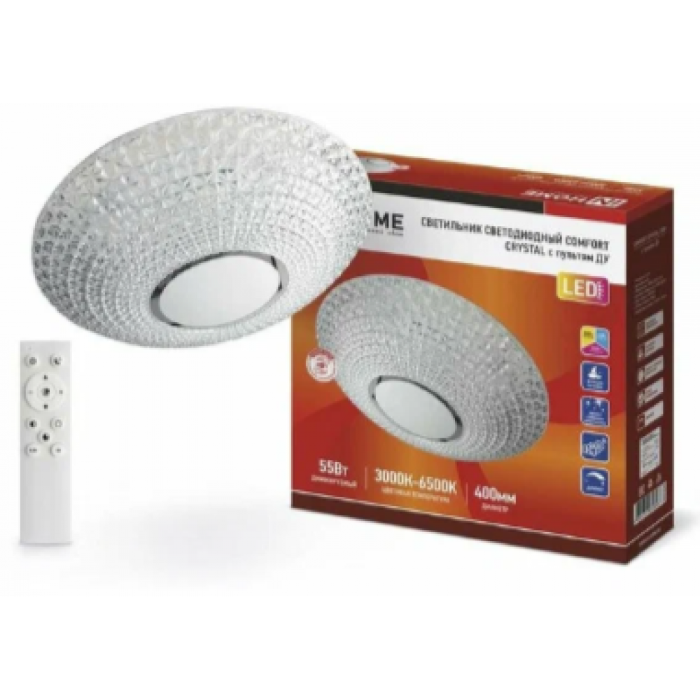 Светильник потолочный  светодиодный COMFORT CRYSTAL 55Вт 230В 3000-6500К 6000Лм 400х100мм с ПДУ