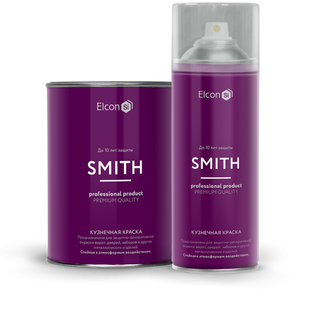 Краска Спрей Кузнечная Черный матовый ELKON Smith 520 мл.